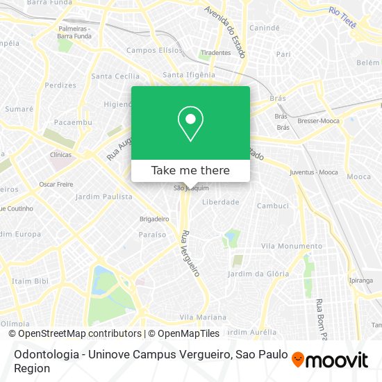 Mapa Odontologia - Uninove Campus Vergueiro