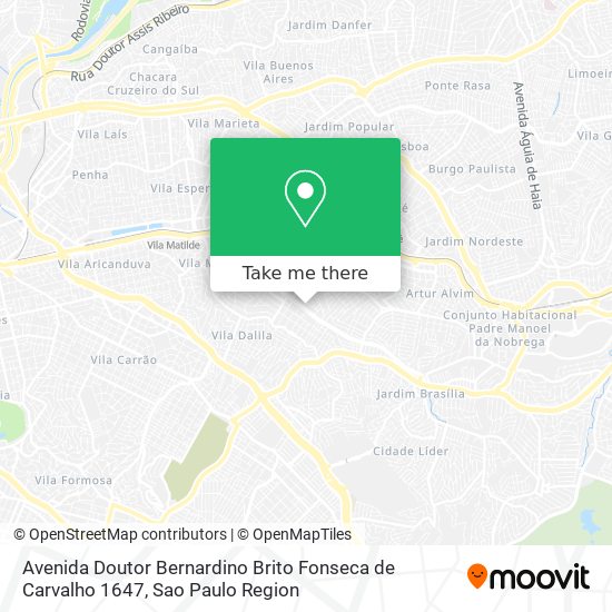 Avenida Doutor Bernardino Brito Fonseca de Carvalho 1647 map