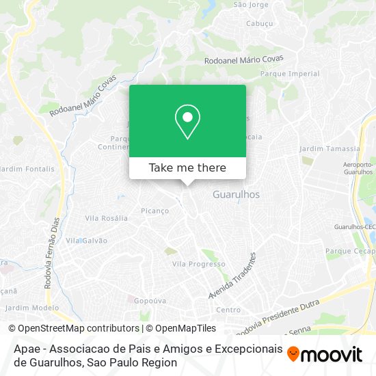 Mapa Apae - Associacao de Pais e Amigos e Excepcionais de Guarulhos