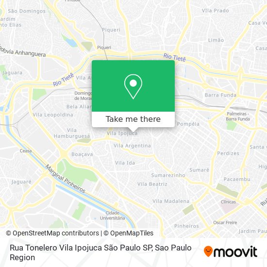 Rua Tonelero   Vila Ipojuca São Paulo   SP map