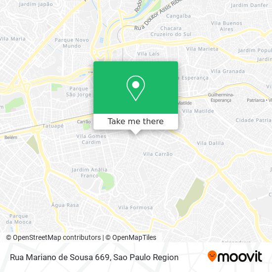 Mapa Rua Mariano de Sousa 669