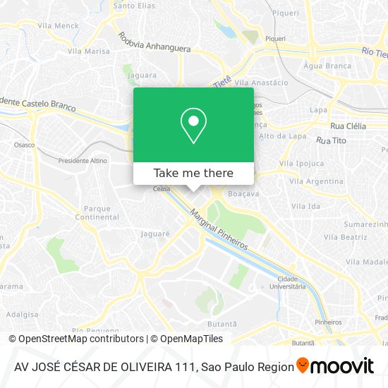 Mapa AV JOSÉ CÉSAR DE OLIVEIRA 111