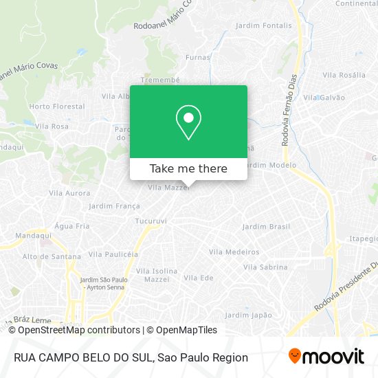 Mapa RUA CAMPO BELO DO SUL