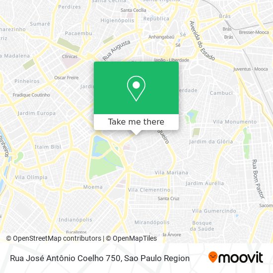 Mapa Rua José Antônio Coelho 750