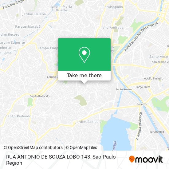 RUA ANTONIO DE SOUZA LOBO 143 map