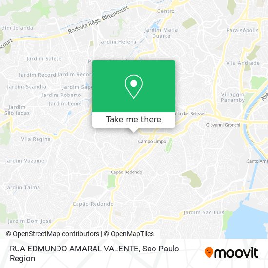 Mapa RUA EDMUNDO AMARAL VALENTE