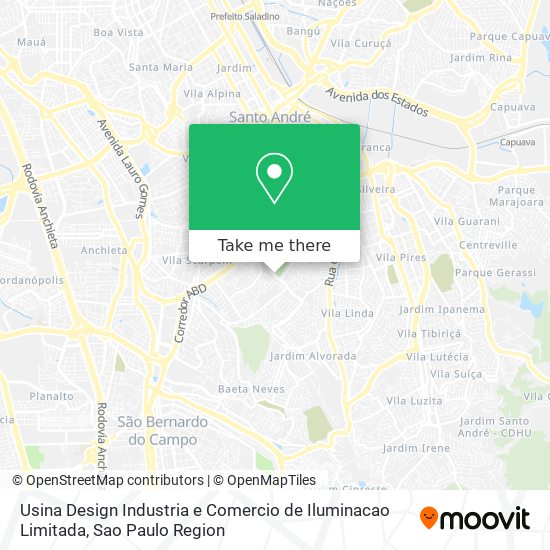 Usina Design Industria e Comercio de Iluminacao Limitada map