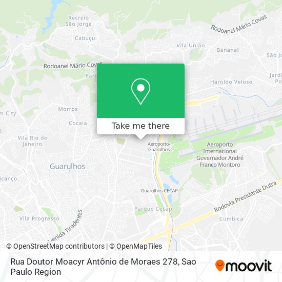 Mapa Rua Doutor Moacyr Antônio de Moraes 278