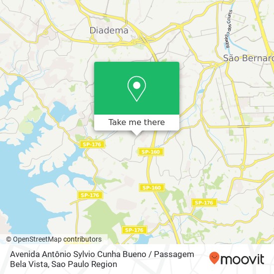 Mapa Avenida Antônio Sylvio Cunha Bueno / Passagem Bela Vista