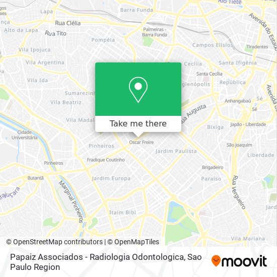 Papaiz Associados - Radiologia Odontologica map