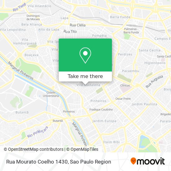 Mapa Rua Mourato Coelho  1430