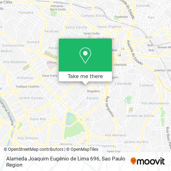 Mapa Alameda Joaquim Eugênio de Lima 696