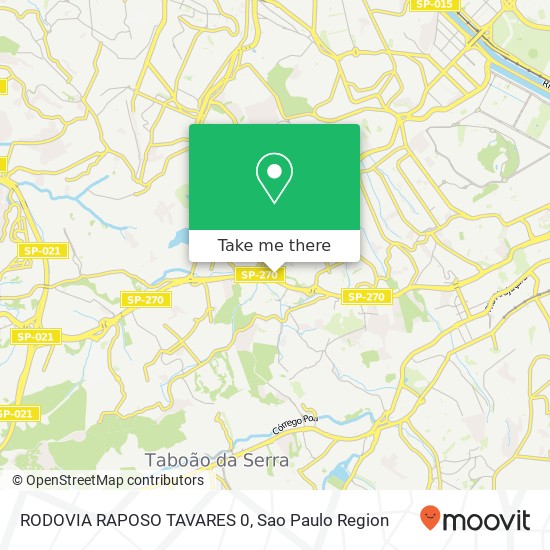 RODOVIA RAPOSO TAVARES 0 map