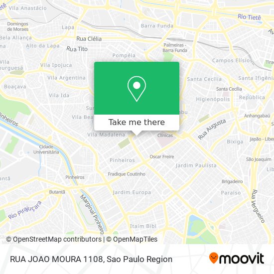 Mapa RUA JOAO MOURA 1108