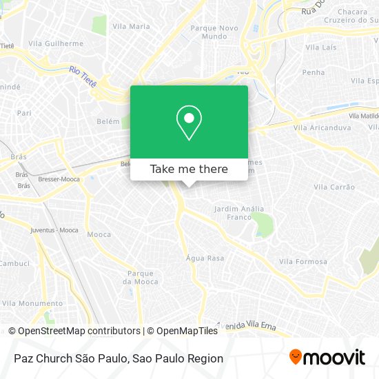 Paz Church São Paulo map