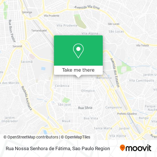Mapa Rua Nossa Senhora de Fátima