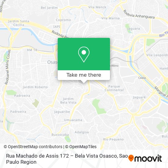 Mapa Rua Machado de Assis  172 – Bela Vista   Osasco