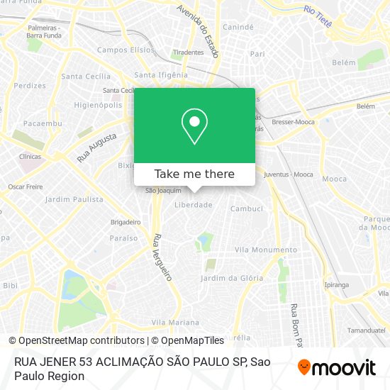 Mapa RUA JENER  53 ACLIMAÇÃO  SÃO PAULO SP