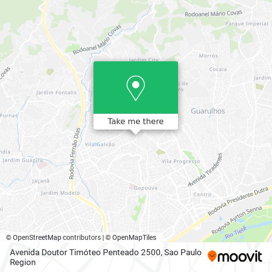 Mapa Avenida Doutor Timóteo Penteado 2500