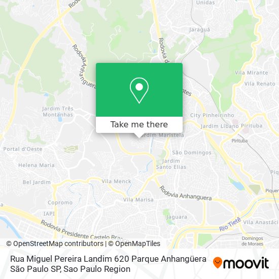 Mapa Rua Miguel Pereira Landim  620   Parque Anhangüera   São Paulo   SP