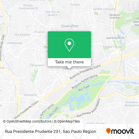 Mapa Rua Presidente Prudente 201