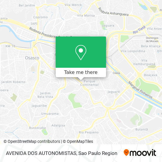 AVENIDA DOS AUTONOMISTAS map