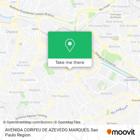 Mapa AVENIDA CORIFEU DE AZEVEDO MARQUES