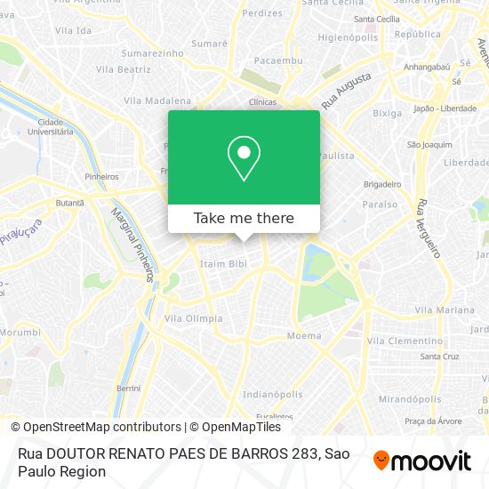 Mapa Rua DOUTOR RENATO PAES DE BARROS 283