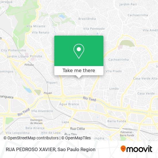 Mapa RUA PEDROSO XAVIER