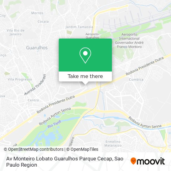 Mapa Av  Monteiro Lobato   Guarulhos   Parque Cecap