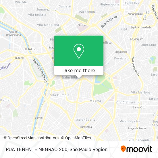 RUA TENENTE NEGRAO 200 map