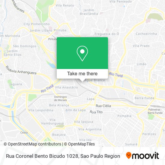Mapa Rua Coronel Bento Bicudo 1028
