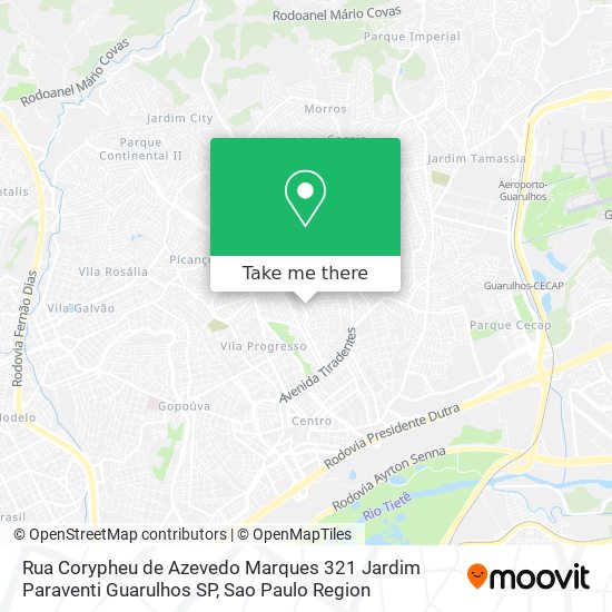 Mapa Rua Corypheu de Azevedo Marques  321   Jardim Paraventi   Guarulhos   SP