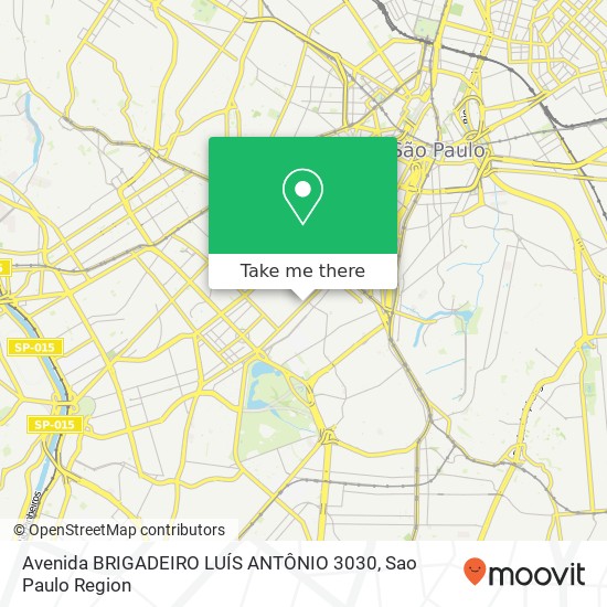 Mapa Avenida BRIGADEIRO LUÍS ANTÔNIO 3030