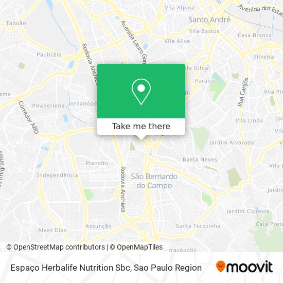 Espaço Herbalife Nutrition Sbc map