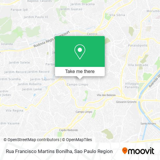 Mapa Rua Francisco Martins Bonilha