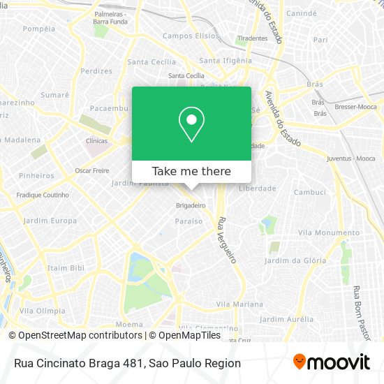 Mapa Rua Cincinato Braga 481