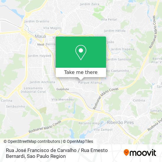 Mapa Rua José Francisco de Carvalho / Rua Ernesto Bernardi