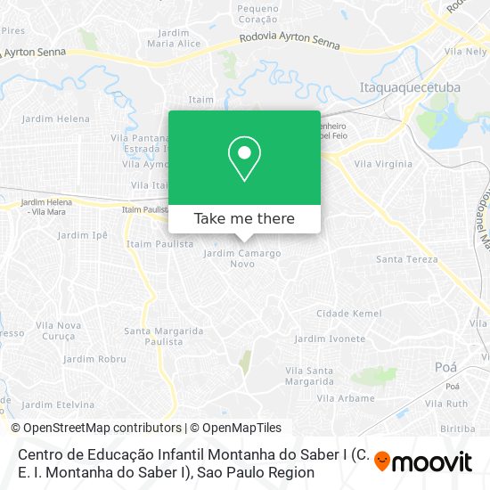 Mapa Centro de Educação Infantil Montanha do Saber I (C. E. I. Montanha do Saber I)