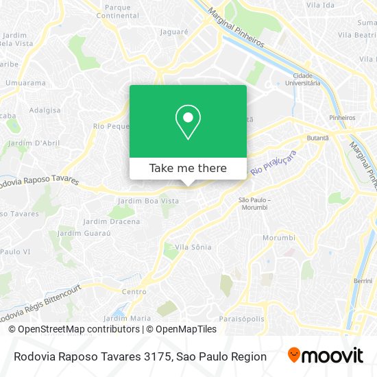 Rodovia Raposo Tavares 3175 map