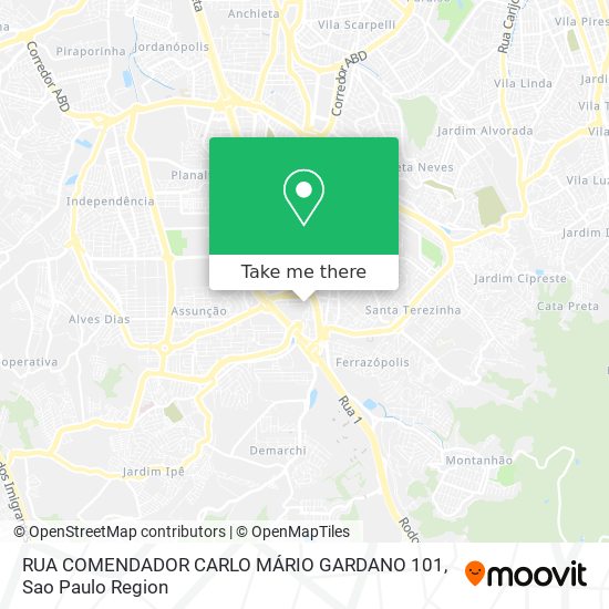 RUA COMENDADOR CARLO MÁRIO GARDANO 101 map