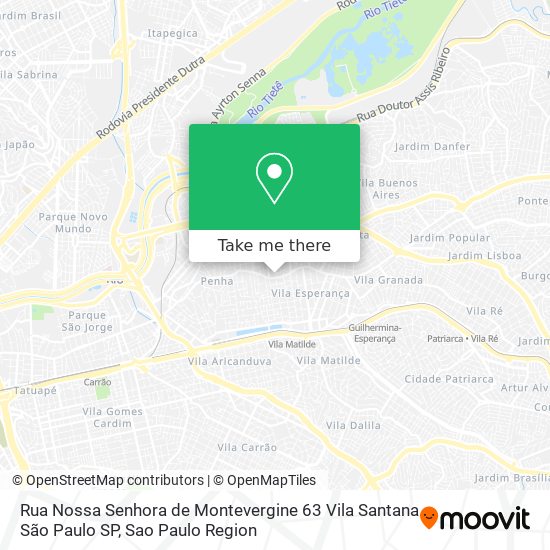 Mapa Rua Nossa Senhora de Montevergine  63   Vila Santana   São Paulo   SP