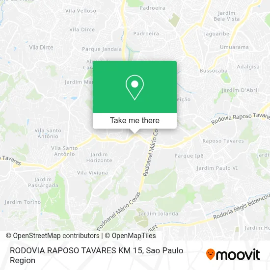 RODOVIA RAPOSO TAVARES KM 15 map