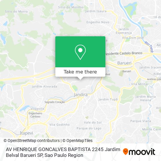 Mapa AV HENRIQUE GONCALVES BAPTISTA  2245   Jardim Belval   Barueri   SP