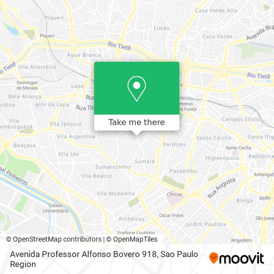 Avenida Professor Alfonso Bovero 918 map