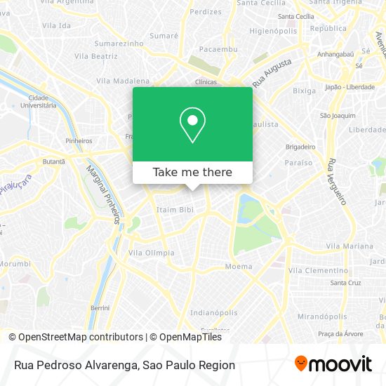 Mapa Rua Pedroso Alvarenga