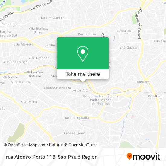 Mapa rua Afonso Porto 118