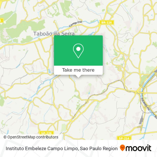 Mapa Instituto Embeleze Campo Limpo