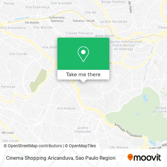 Mapa Cinema Shopping Aricanduva