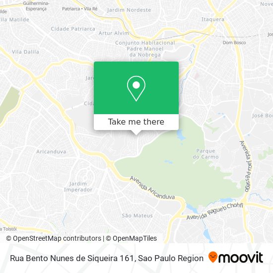 Mapa Rua Bento Nunes de Siqueira 161